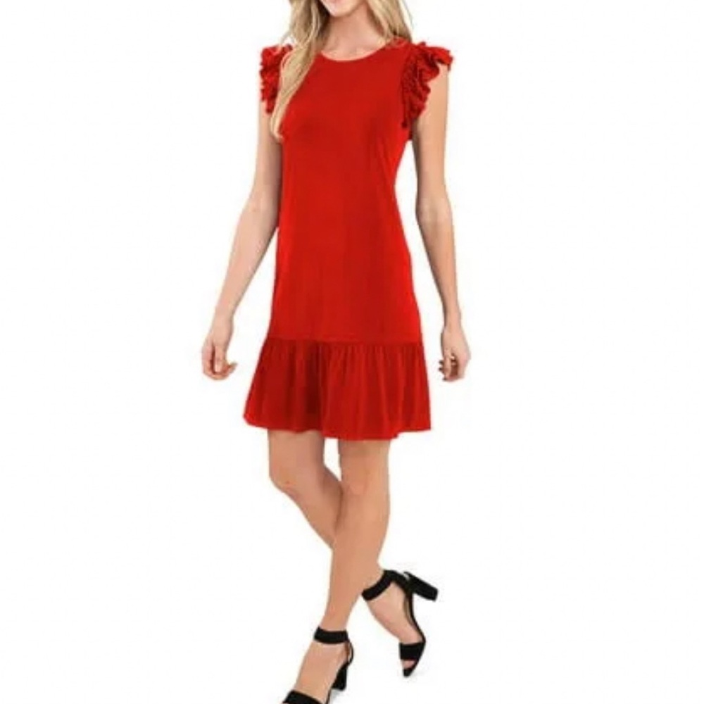 Cece Flutter Sleeve Dress
